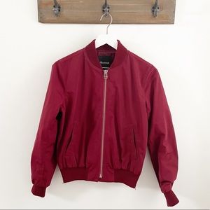 MADEWELL Side Zip Bomber Jacket Red Size Small
